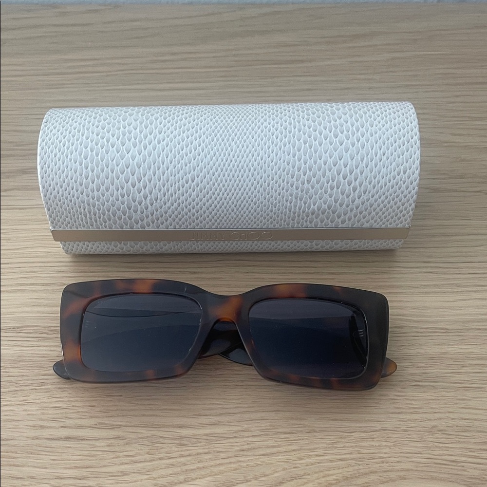 Jimmy Choo Tortoise Shell Sunglasses with White Case